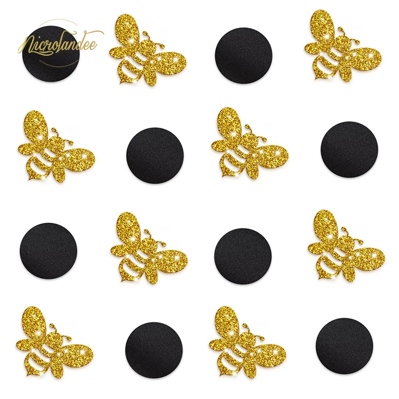 Вечерние украшения из пчелы NICROLANDEE-Золотой блестящий микс черный круглый стол
