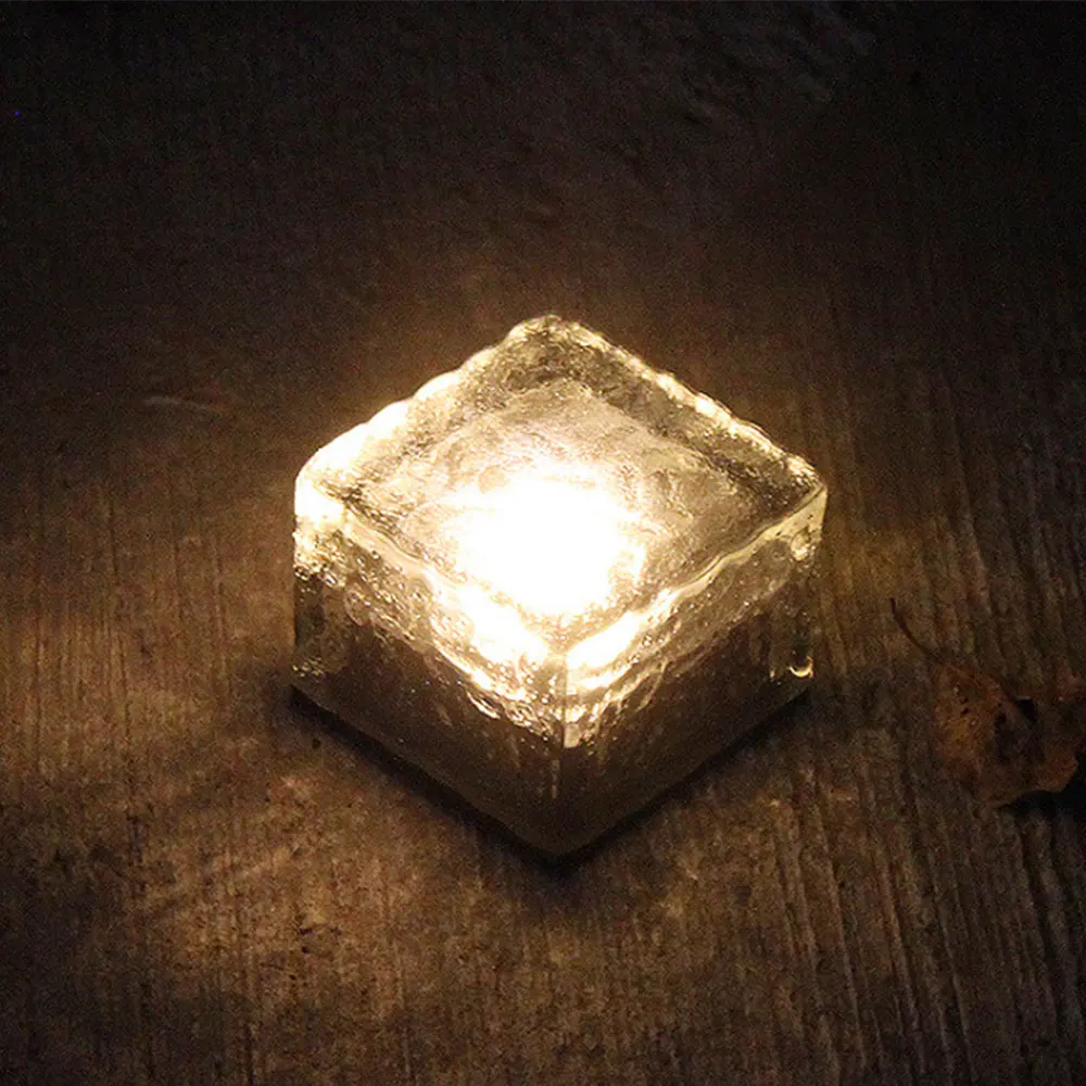 Модная солнечная стеклянная подземная лампа Светодиодная кирпичная