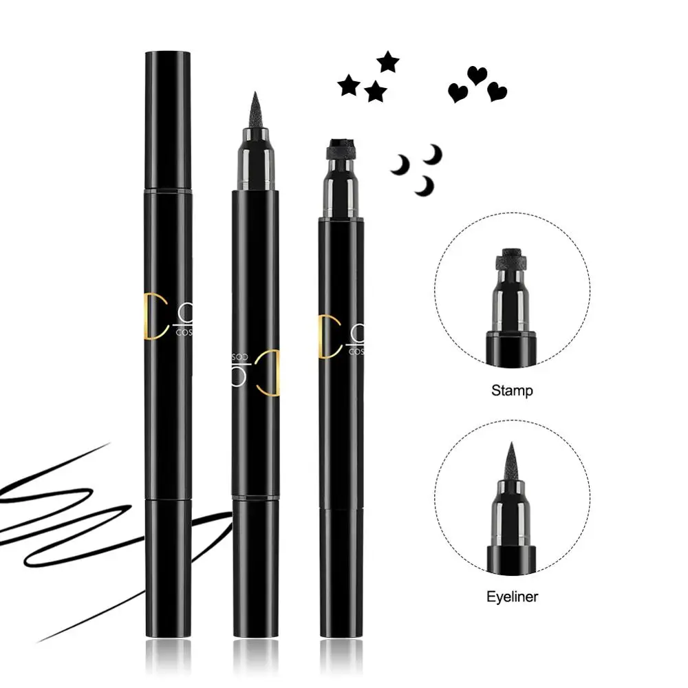 COSCELIA черная жидкая двойная головка Водостойкая Подводка для глаз штамп подводка