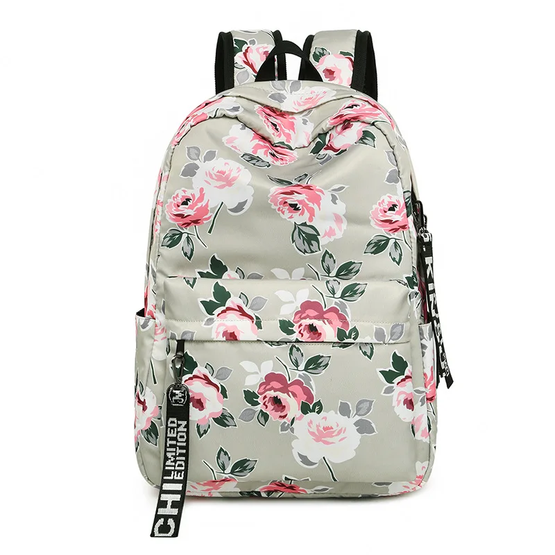 

Fashion Ladies' Canvas Backpack Printed Shoulder Bag Schoolbag Large Capacity Computer Bag Travelling Bag