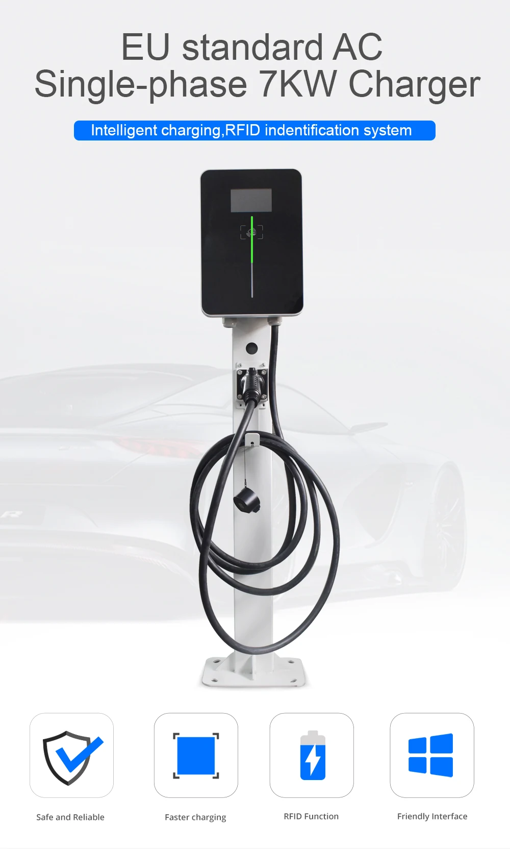 AE Анахайм j1772 7kw evse зарядное устройство для электромобиля ev Уровень 2/AC 220-280V 32A штекер wallbox Настенная карта блокировки блока питания
