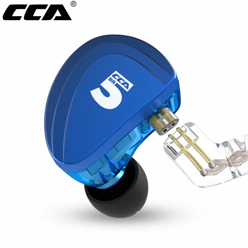 

CCA A10 Balance Amature 5BA Wired Earphones In Ear Subwoofer Earbuds Metal Sport Game Headphones Active Noise Cancelling Headset