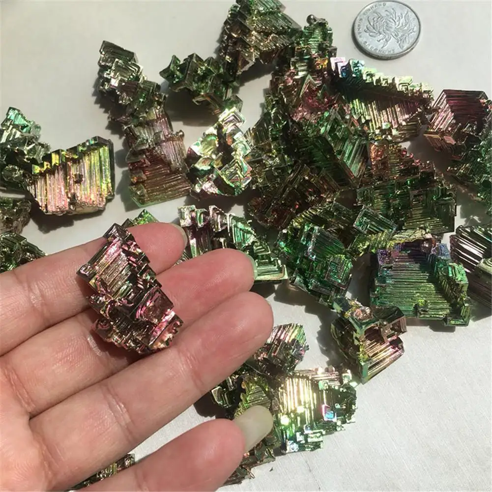 Нестандартные Редкие радужные камни из титана висмута драгоценный камень