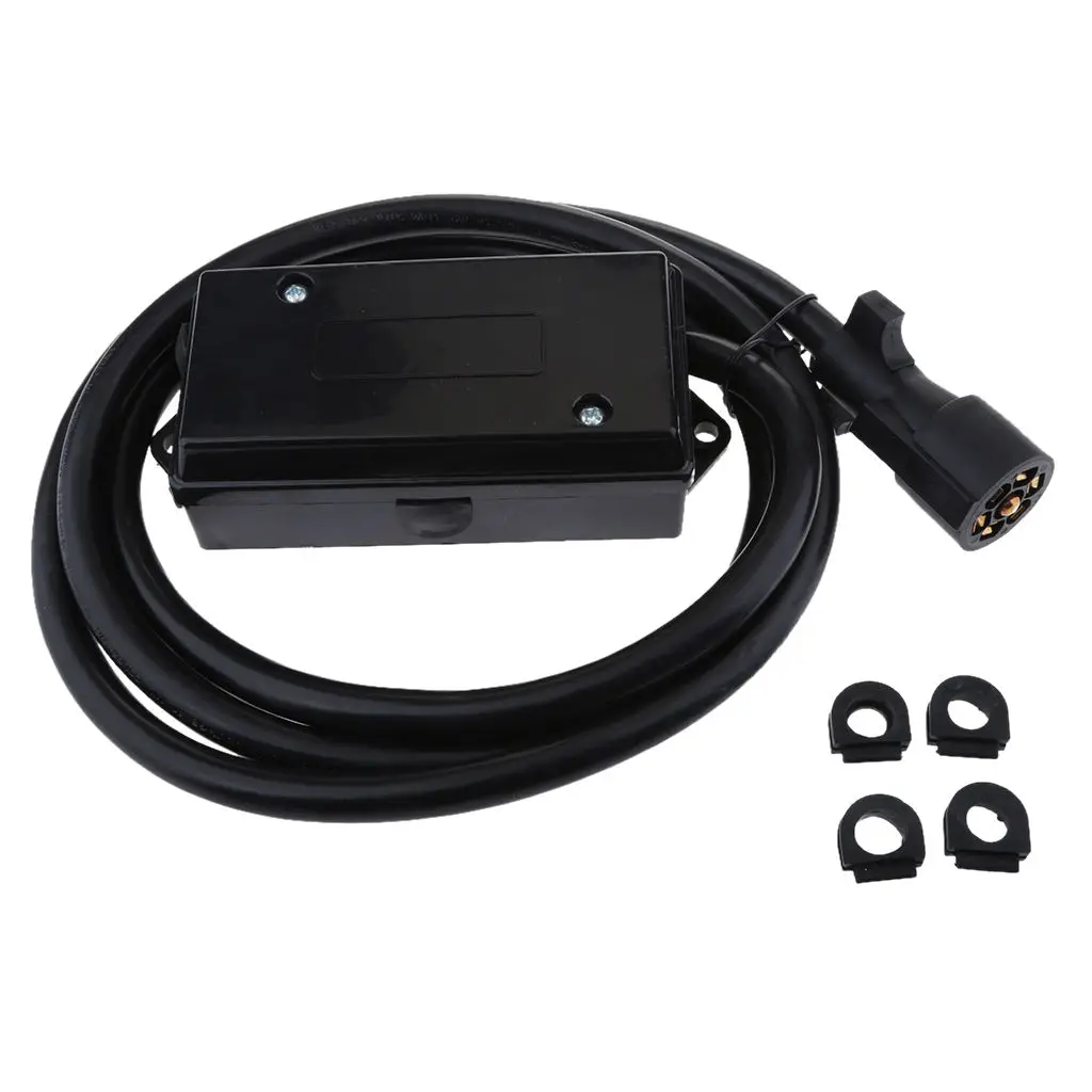 

7Way Trailer Cord Wire Harness Cord Molded RV Cable w/Conjunction Wire Box