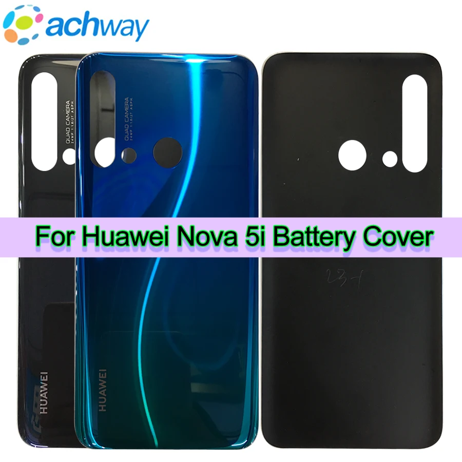 

Оригинальная задняя крышка батарейного отсека для HUAWEI Nova 5i, стеклянный корпус, Крышка батарейного отсека для Huawei Nova 5i, замена корпуса