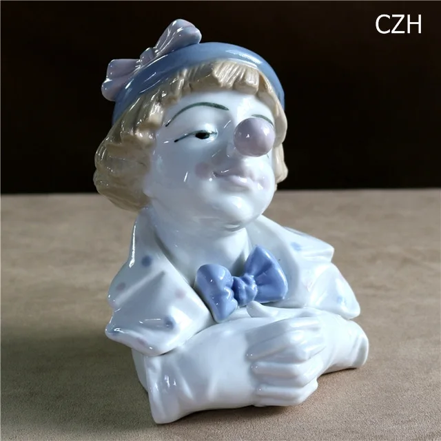 Абстрактный фарфоровый бюст статуя клоуна декоративная керамика Скоморох скульптура орнамент искусство и ремесло сувенир подарок аксессуары