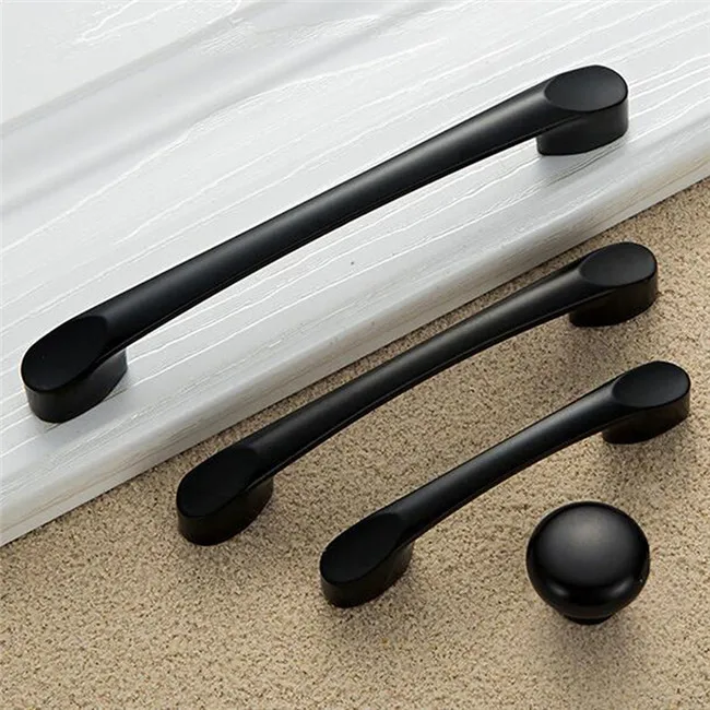 Черная дверная ручка ручки и для кухонного шкафа мебели ящика дверные