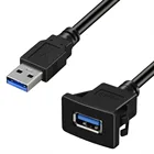 Удлинительный кабель USB 3.0, с панелью для скрытого монтажа, для крепления на панели машины, лодки, мотоцикла