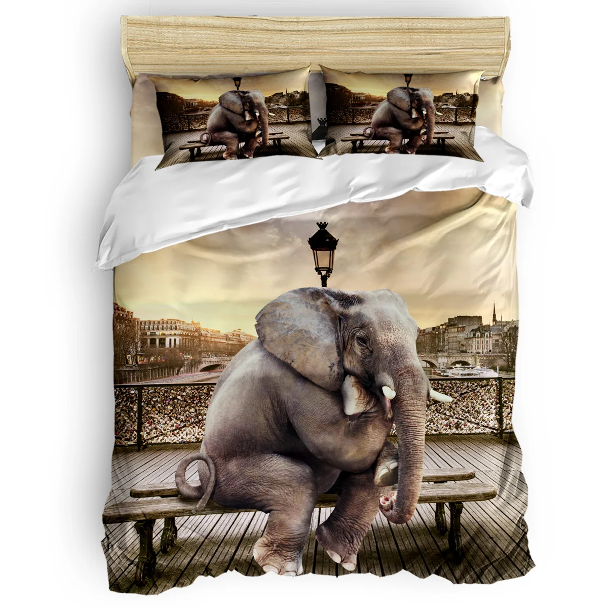 

Комплект постельного белья со слоном, пододеяльником и наволочкой