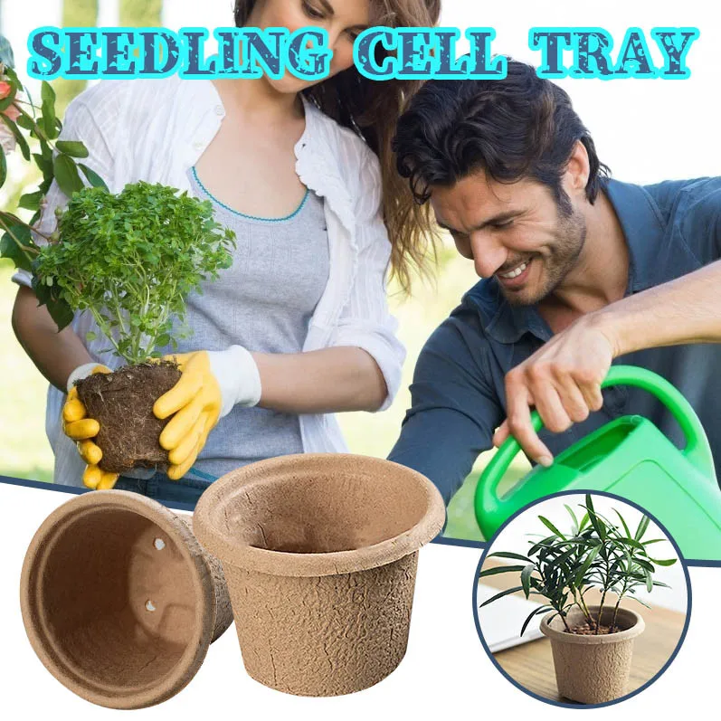 

Nursery Pots Pulp Peat Pot Plant Cup Tray Flowers Potted Plant -Grow Plant Life Support Flower Pot Macetas Planter