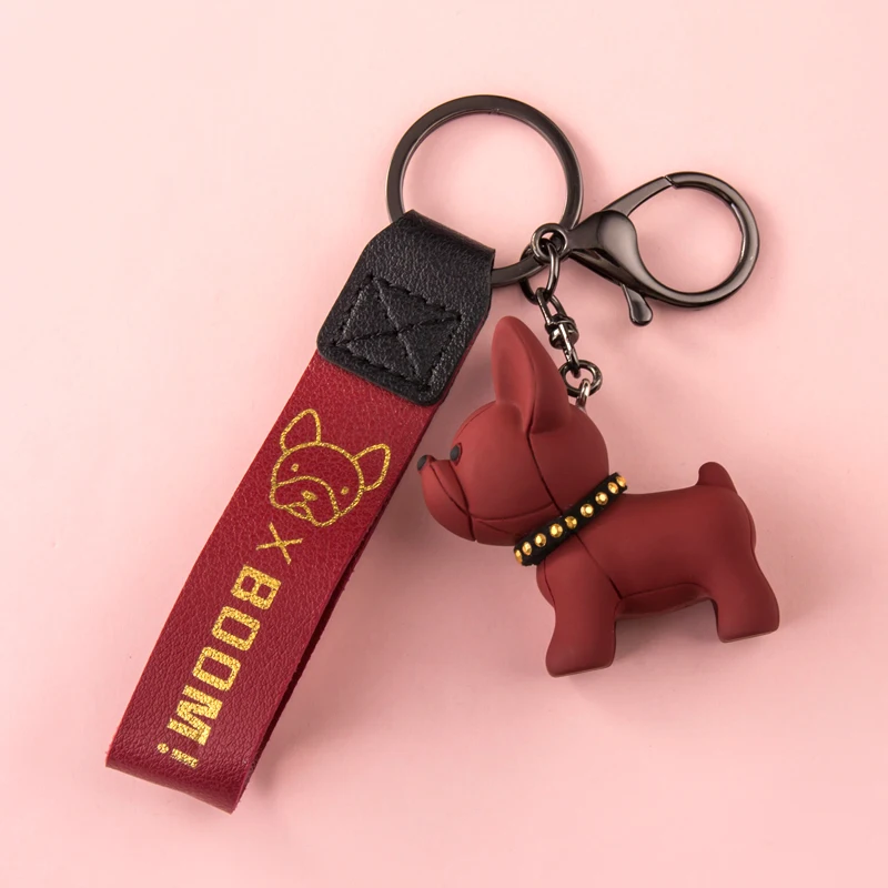 

INS Method Fighting Dog Keychain Car Chain Ring Lanyard Cute Doll Female Creative Custom Couple A Pair Of Simple Bag Pendant Toy
