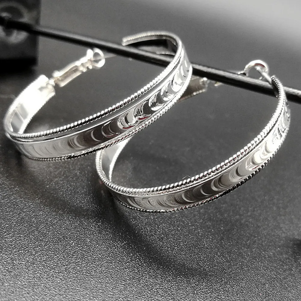 Eogoe новый дизайн модные блестящие круглые большие серьги для женщин девочек