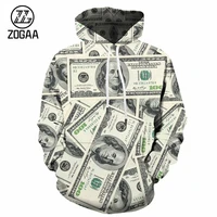 zogaa fallwinter hot style dollar digital printing 3d hooded sweater mens baseball uniform sports jacket
