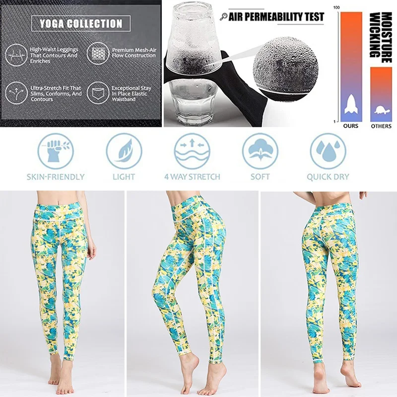 Супер эластичные штаны для йоги женщин фитнес колготки с высокой талией леггинсы