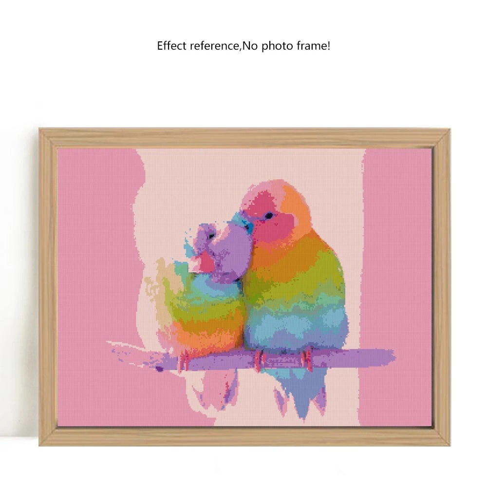 

Diamond Mosaic Cross Stitch Kit Cartoon Colorful Bird 5D DIY Diamond Painting Full Drill Square Animals Diamond Paint