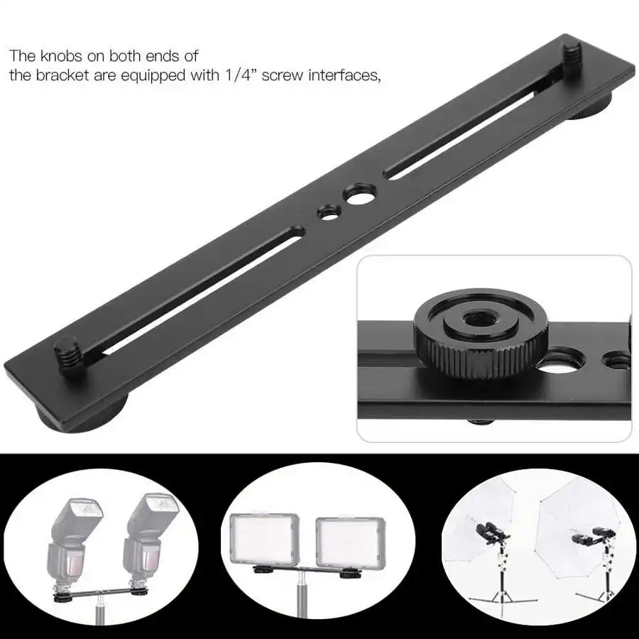 Портативный кронштейн для вспышки с двойной головкой держатель 1/4 'винтов