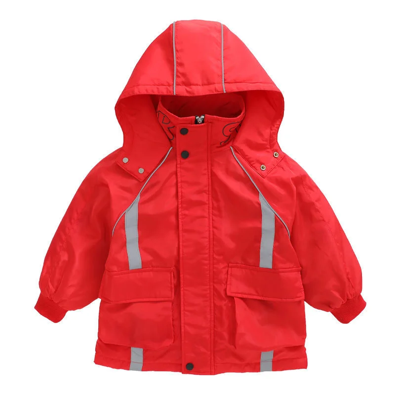 

2023 Autumn Winter New Girls' Coat Children's Long Cotton Baby Boy Kids Jacket Thickened Coat Tunic Hooded Windbreaker Korean
