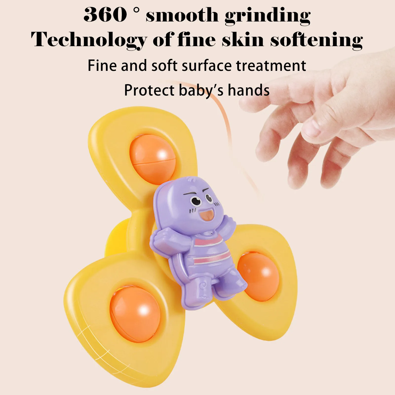 

3 Pc Funny Kids Toys Cute Cartoon Insects Suction Cup Spinner Toy Baby Rattle Toy Spin Rotating Top Bath Toys for Children