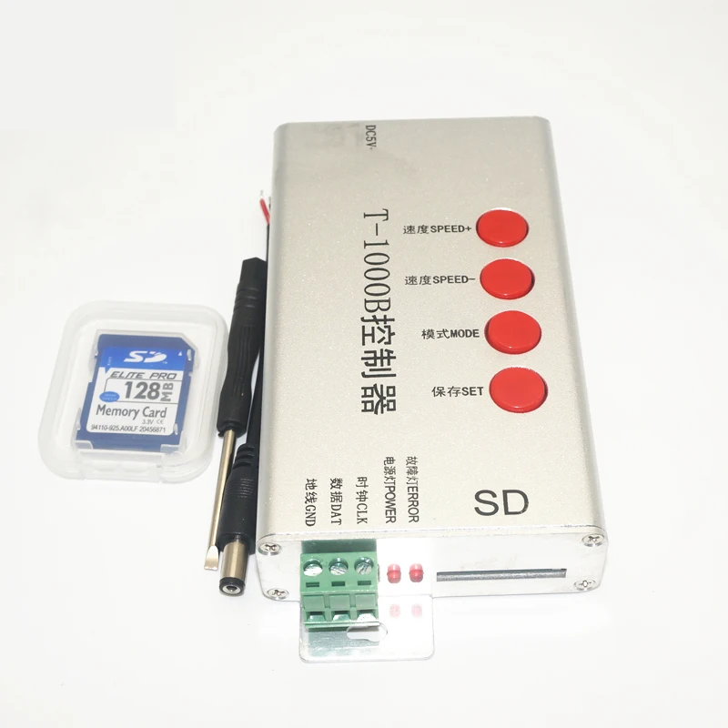 T1000B с SD-картой WS2801 WS2811 WS2812B WS2815 SK6812 Светодиодная лента цифровой 2048 пикселей диммер