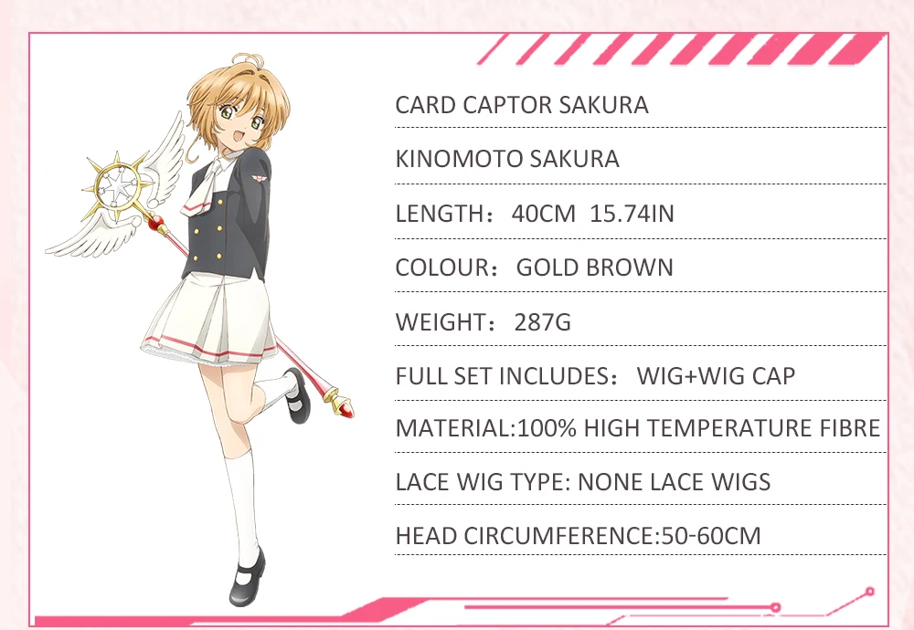 AniHut Kinomoto Сакура CardCaptor косплей парик женский коричневый 30 см синтетические волосы Аниме карта Captor Сакура косплей парик CardCaptor