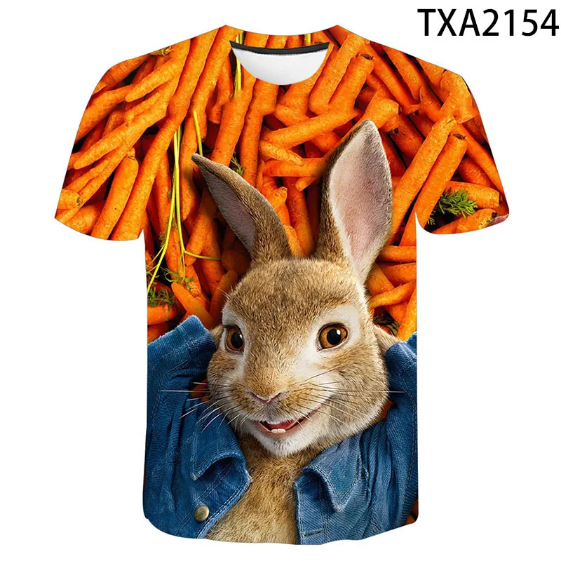 

Футболка с 3D-принтом из мультфильма аниме, кролик, Повседневная модная уличная одежда для мальчиков и девочек, крутые Топы с коротким рукаво...