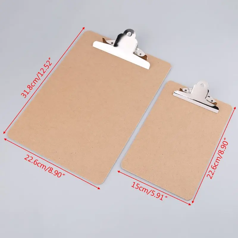 

Portable A4/A5 Wooden Writing Clip Board File Hardboard with Batterfly Clip for Office School Stationery Supplies