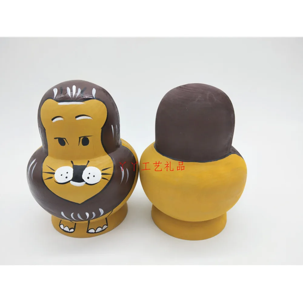 

10Pcs/Set Nesting Dolls Russian Matryoshka Dolls Shape Cute Lion Nesting Dolls DIY Wooden Nesting Toys Matryoshka Kids Toys