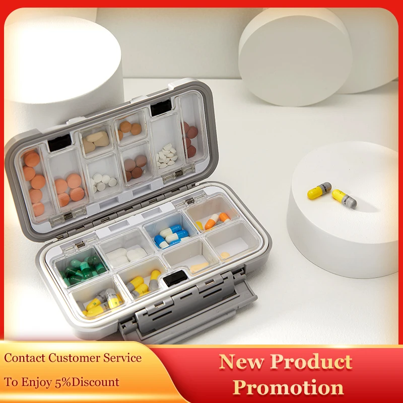 

Anti-Fall Pill Case Anti-Vibration Pills Box High Capacity Storage Box Square Weekly Storage Organizer Secret Compartment Hat