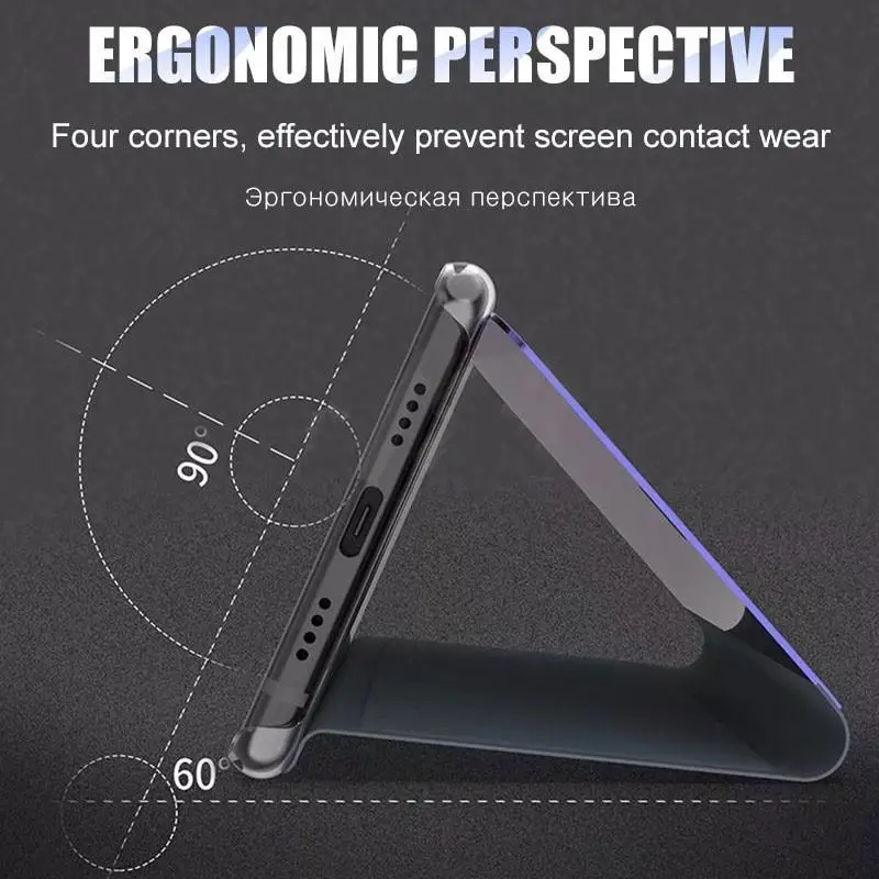 Flip Cover For Huawei P20 P30 P40 Pro Lite Honor 10 9 20 10i 9A 9X 9S 9C 8A 8X 8S P Smart 2019 2020 Mirror Case | Мобильные телефоны
