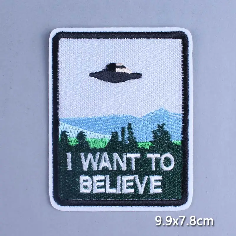 I WANT BELEAVE ALIEN UFO значки термоклейкие нашивки для одежды шляпы джинсов мотивы