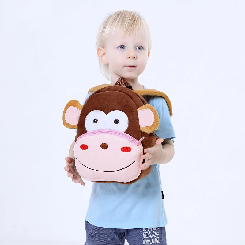 

Cute Monkey Baby 2-4Y Girl Boy Animal Backpacks Cartoon Soft Backpacks Small Preschool Children Kids Plush Bags Corduroy Mochila