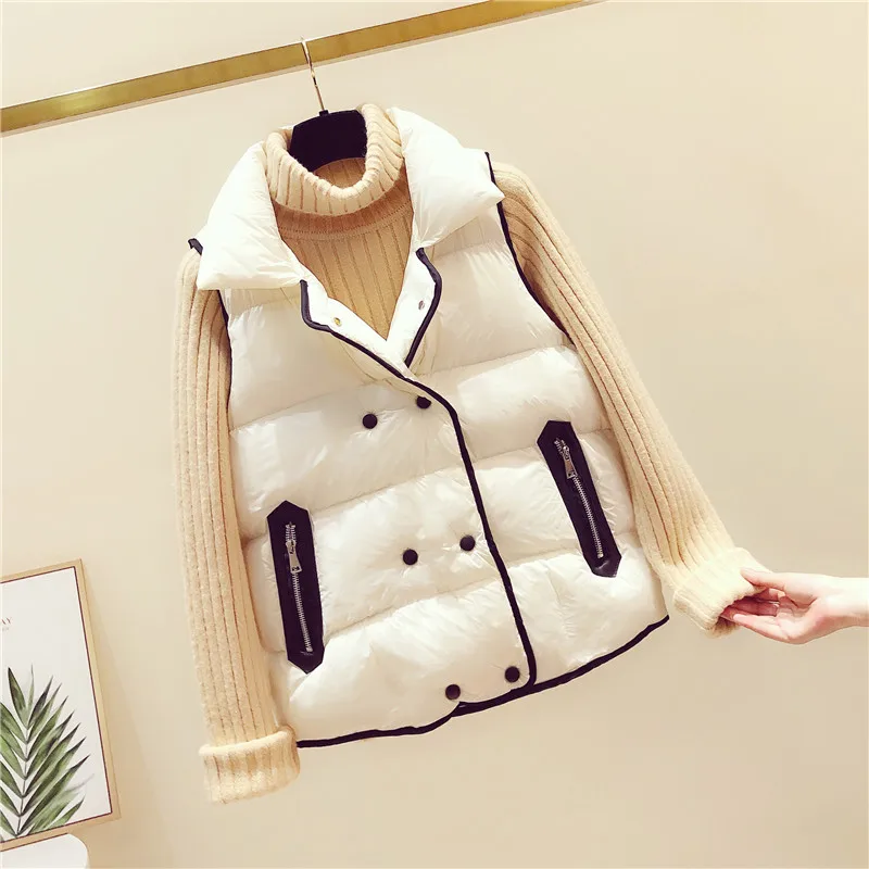 

Жилет женский, жилет, новинка 2020, куртка без рукавов, женская одежда, короткий облегающий утепленный жилет, женские куртки, черный, белый
