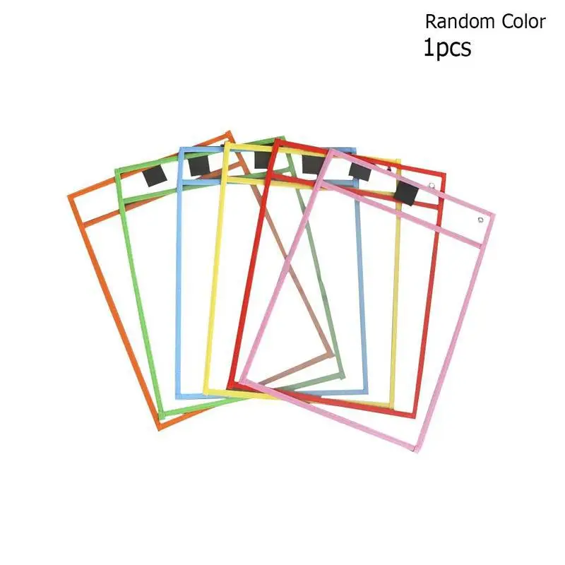 Creative Writable File Bag Folder Stationery Folder Making Children Dry Erase File Bag Pvc Dry Erase Bag Random Color - Цвет: Random color