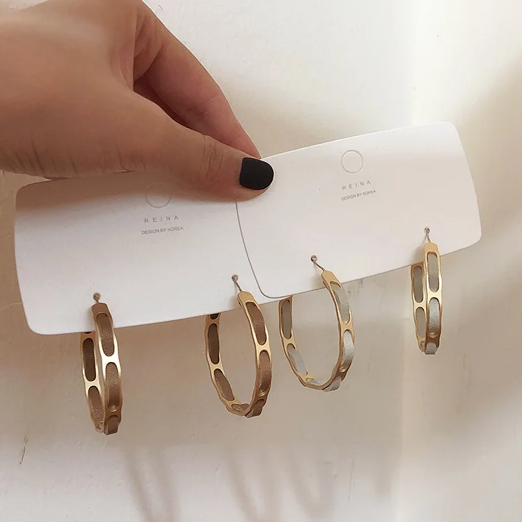 2019 Модные Преувеличенные уличные серьги в стиле хип хоп кожаные металлические