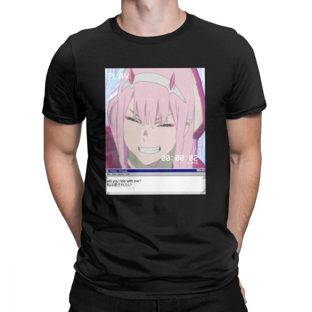 Darling в FRANXX ноль два Футболка мужская эстетические хлопковая футболка с короткими