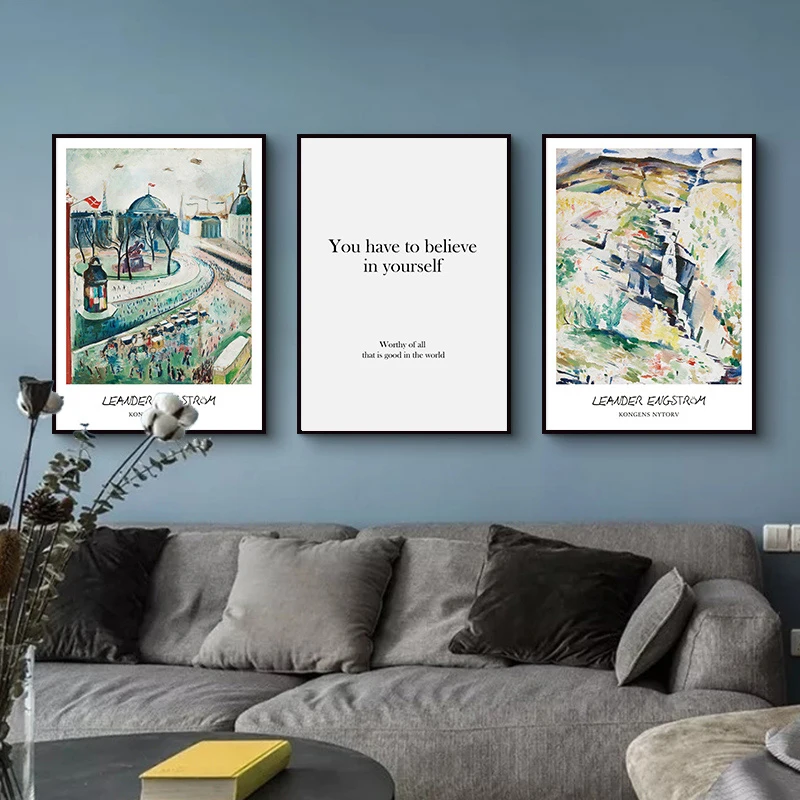 

Abstract Landscape Oil Painting Exhibition Vintage Canvas Poster Print Wall Art Mural Picture for Living Room Home Decor