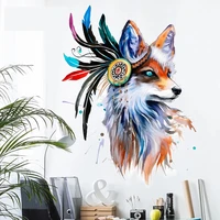 nordic style wolf wall sticker teenager room decor aesthetic boy girl living room bedroom wall decoration