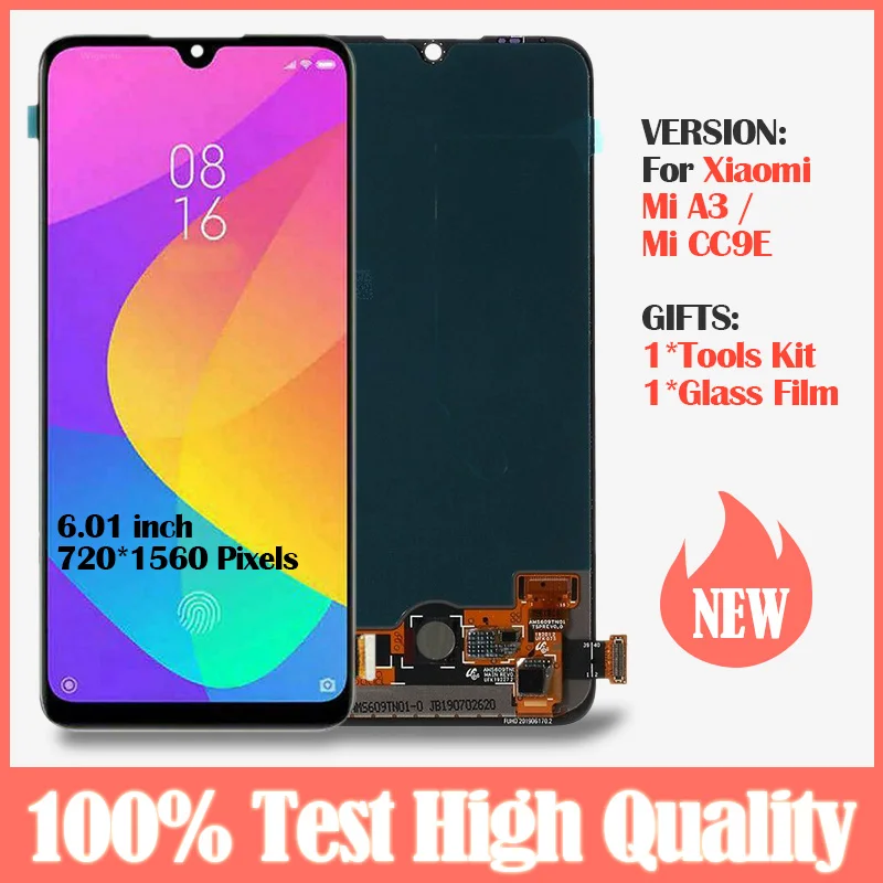 AMOLED дисплей 6 01 дюйма для Xiaomi Mi A3 ЖК + дигитайзер сенсорного экрана в сборе Замена