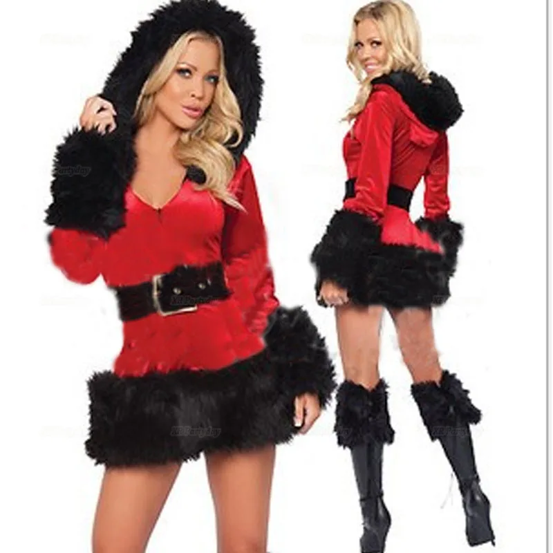 Сексуальный женский костюм Санта Клауса наряд для девочек нарядные платья