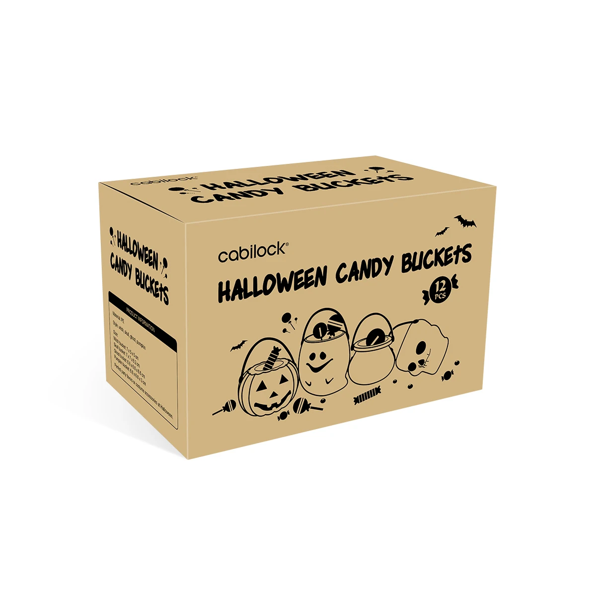 2 шт. ведра для конфет Хэллоуин трюк или лечения конфеты горшки закуски вечерние