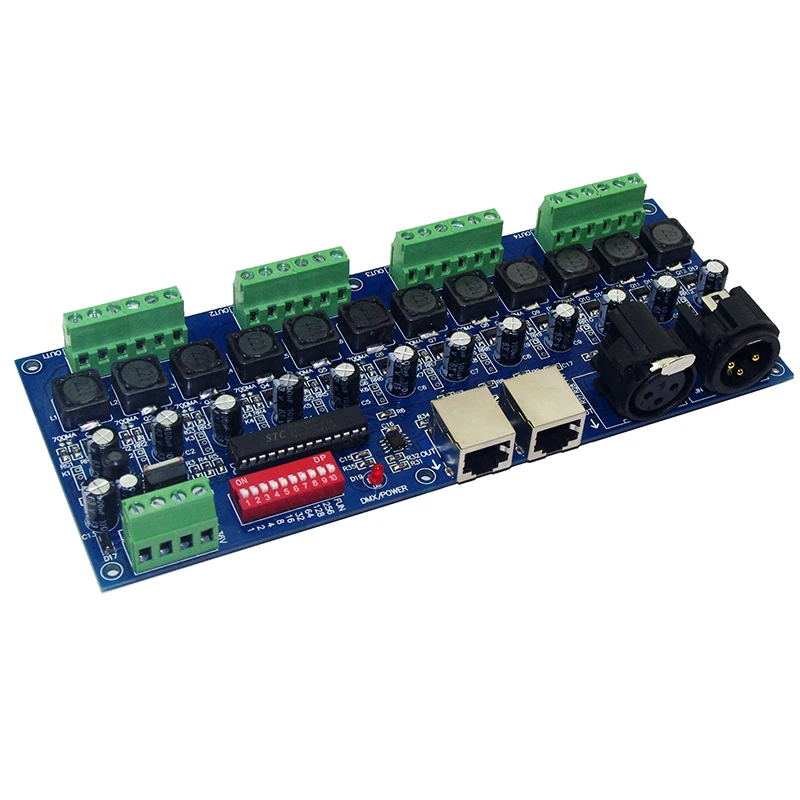 12-канальный DMX512 декодер постоянный ток 350MA/700MA * 12CH RGB светодиодный пульт