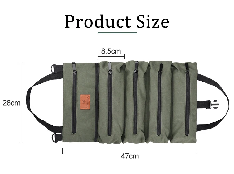 electrician tool bag Waterproof Roll Up Tool Bag Multi-Purpose Canvas Tool Pouch Wrench Organizer Durable Small Shoulder Hanging Zipper Carrier Tote top tool chest