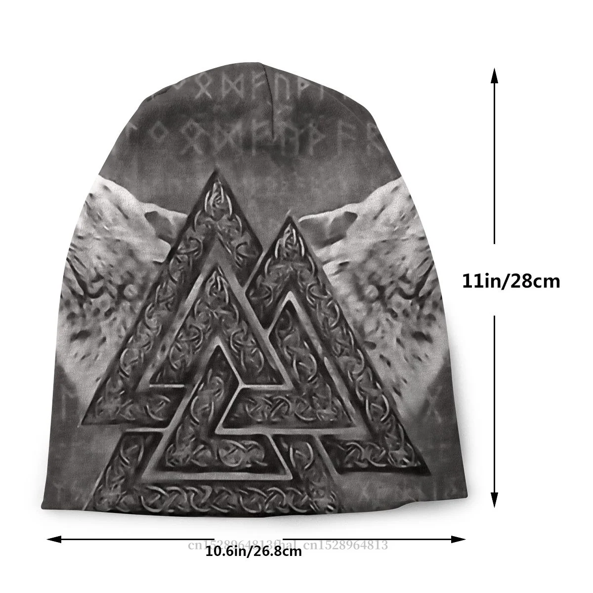Символ Valknut и волков капот Homme открытый трикотажный головной убор викингов шапки