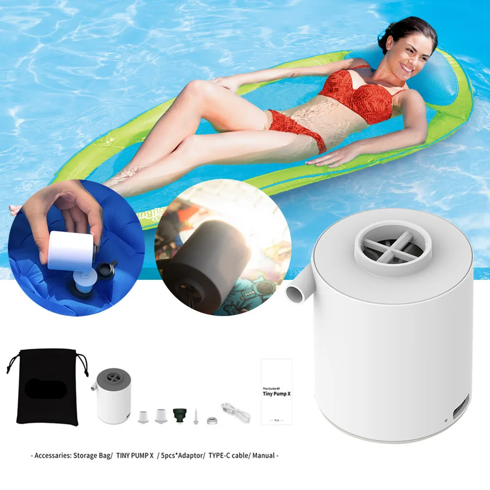 

FLEXTAILGEAR Air PumP TINY Portable Rechargeable Ultralight Inflate for Sleeping Pad Camping Mattress Mat Swimming Ring Boat