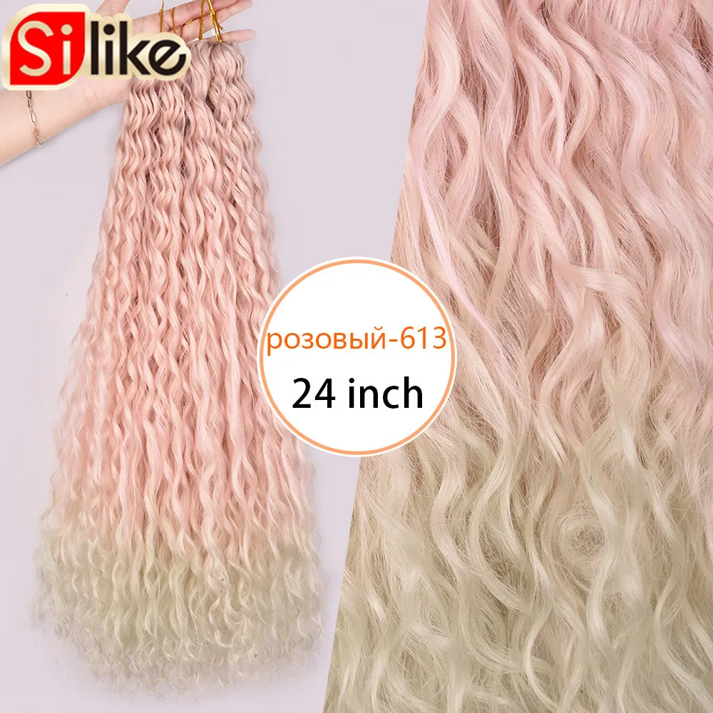 

Silike Braiding Synthetic Hair Crochet Ocean Wave 24 Inch Deep Wave Synthetic Wear Bulk Braiding Hair Extensions For Women