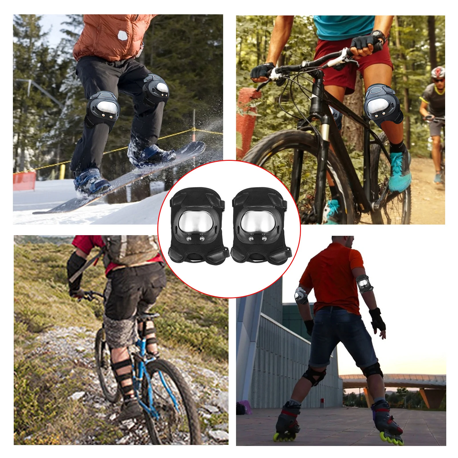 

4PCS Motorcycle Riding Knee Pads And Elbow Pads Four-piece Short Anti-fall