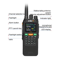 ksun 10w infinite distance global intercom gps positioning walkie talkie 50 km aviation band vhf uhf radio station