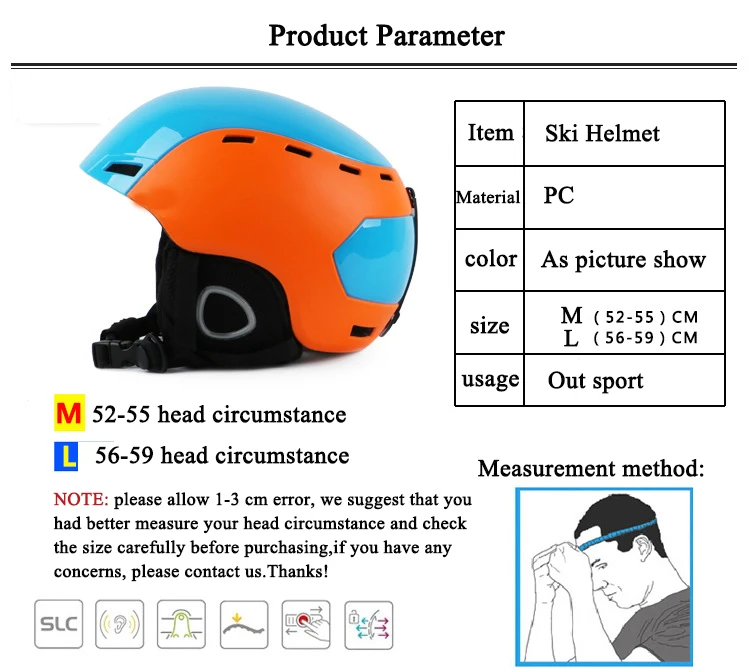 Женский лыжный шлем мужской защитный Снежный сноуборд для зимних видов спорта