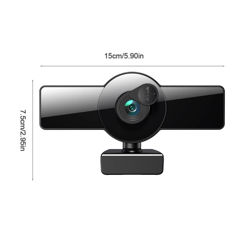 

Privacy Cover Webcam 1080P USB 2.0 Built-in Microphone for Video Conferencing