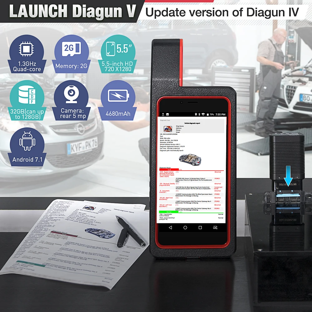 Диагностический прибор Launch X431 для полнофункциональных систем OBD2/EOBD